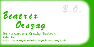 beatrix orszag business card