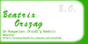 beatrix orszag business card